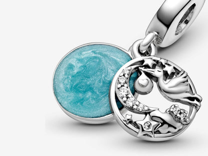 Stork and Twinkling Stars Charm