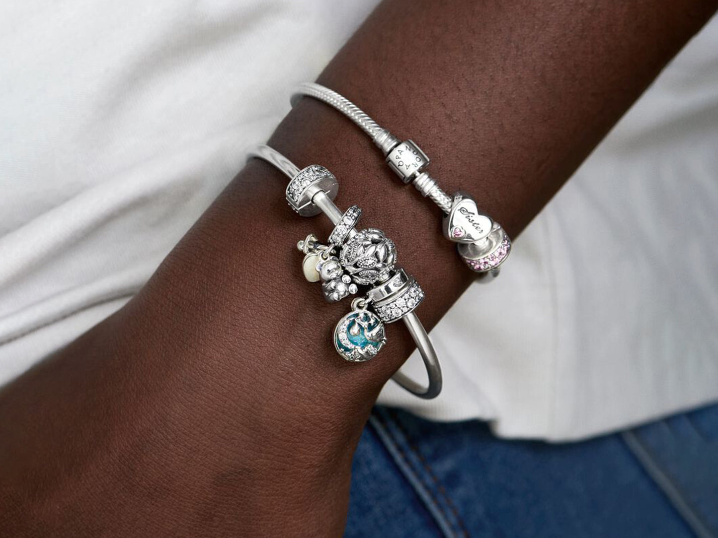 Stork and Twinkling Stars Charm