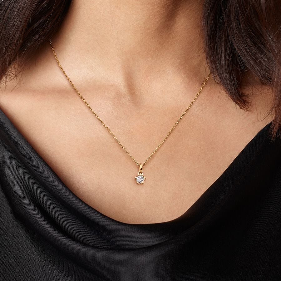 Lab-grown Diamond Star Pendant 0.75 carat tw 14k Gold