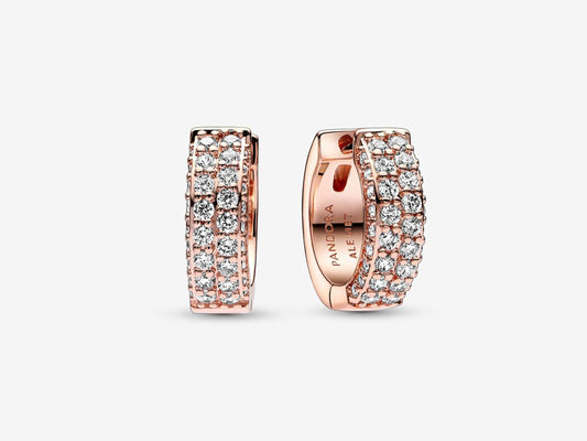 Timeless Pavé Double-row Hoop Earrings