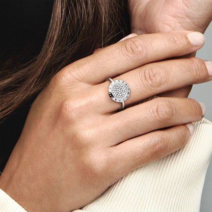 Timeless Logo Pave Ring