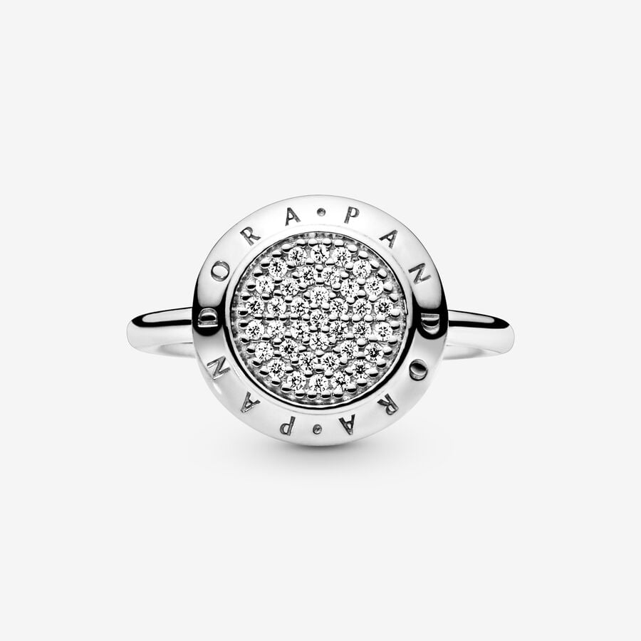 Timeless Logo Pave Ring