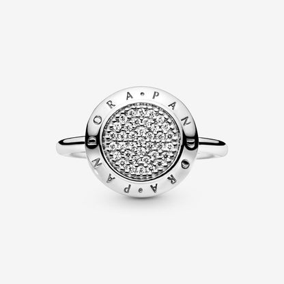 Timeless Logo Pave Ring