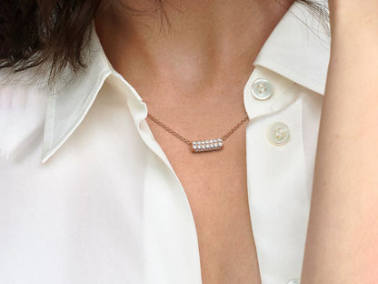 Timeless Pavé Double-row Bar Collier Necklace