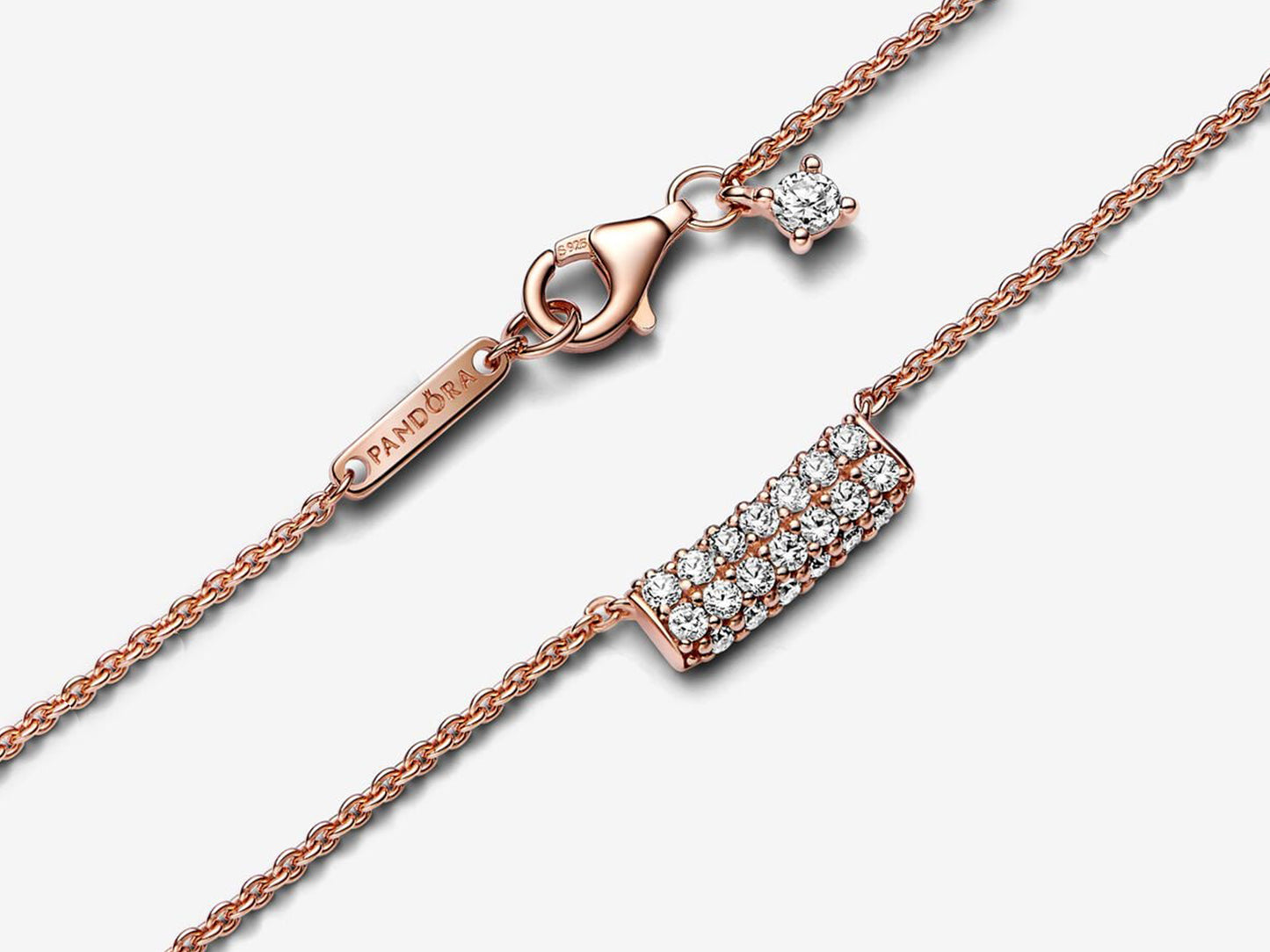 Timeless Pavé Double-row Bar Collier Necklace
