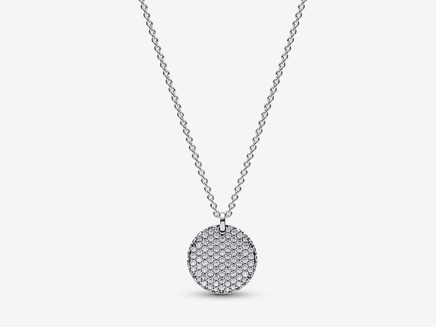 Timeless Pavé Round Pendant Necklace
