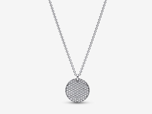 Timeless Pavé Round Pendant Necklace