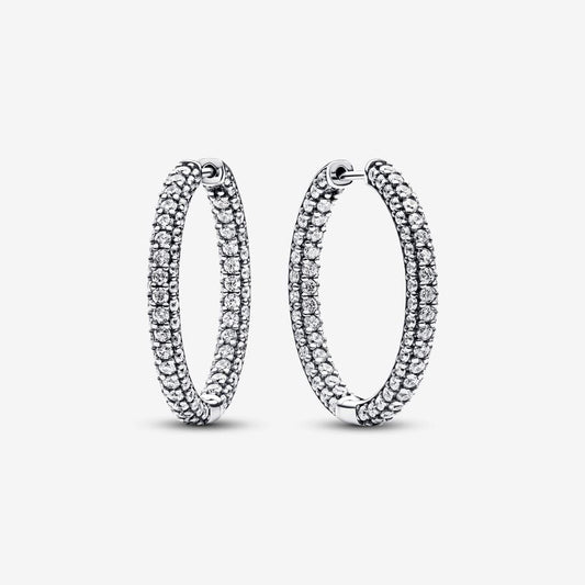 Pavé Single-row Hoop Earrings