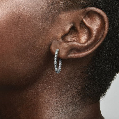 Pavé Single-row Hoop Earrings