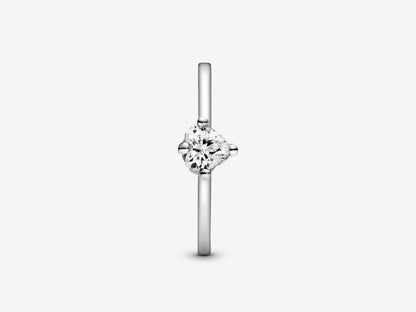 Clear Heart Solitaire Ring
