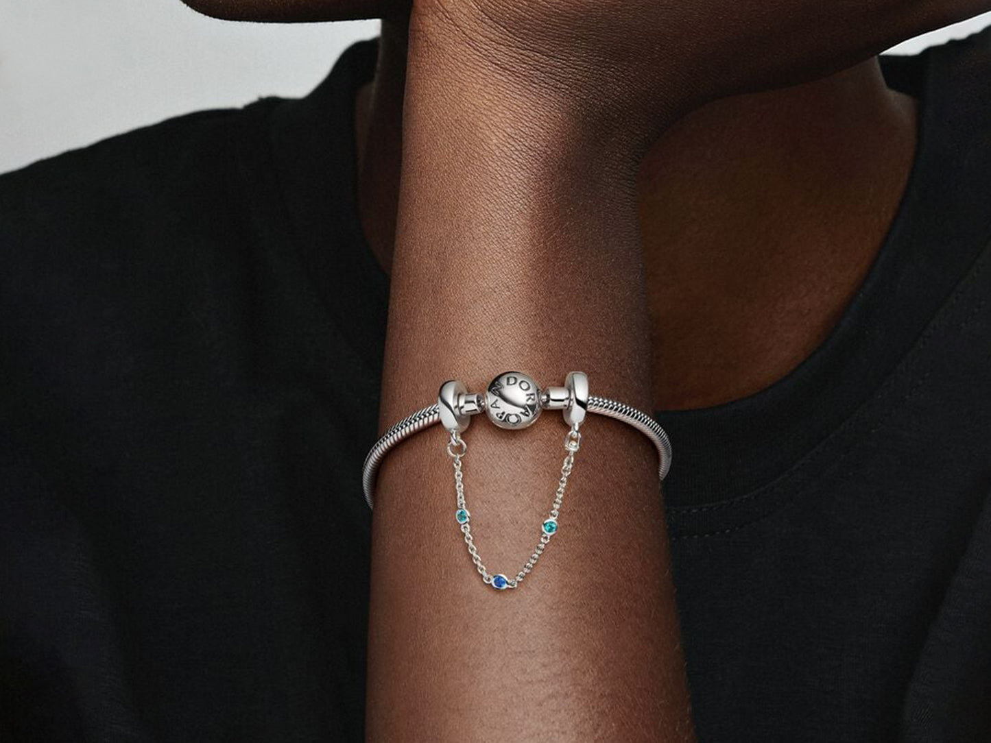 Triple Blue Stone Safety Chain