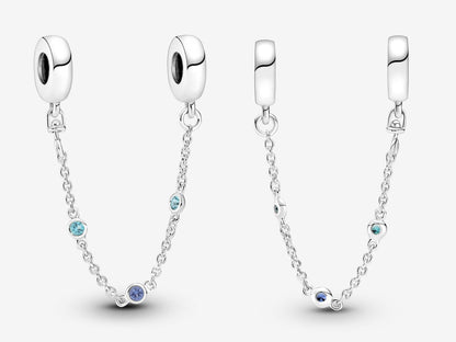 Triple Blue Stone Safety Chain