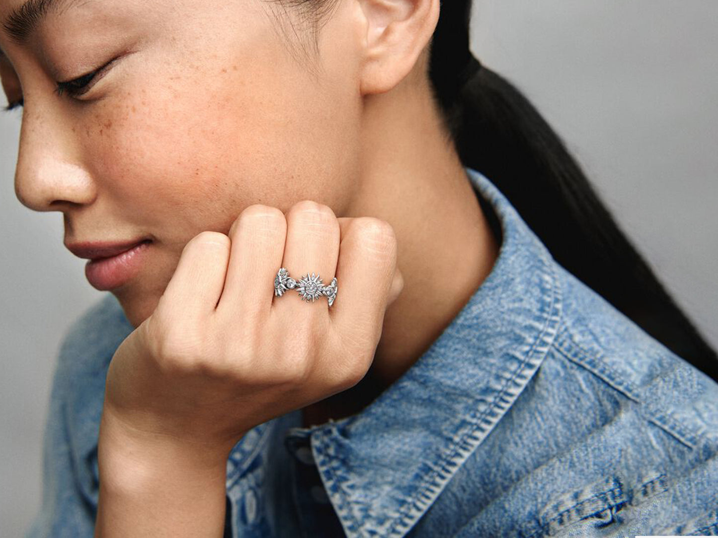 Triple Sunburst Ring