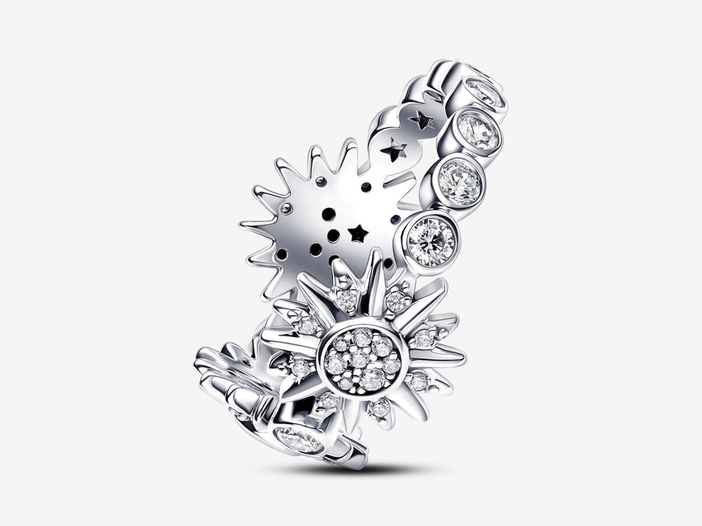 Triple Sunburst Ring