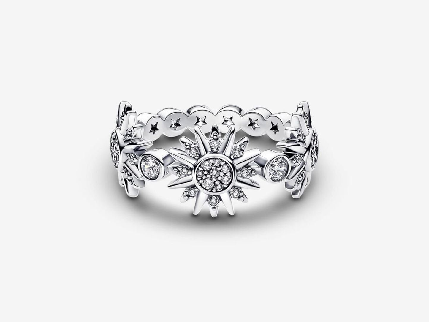 Triple Sunburst Ring