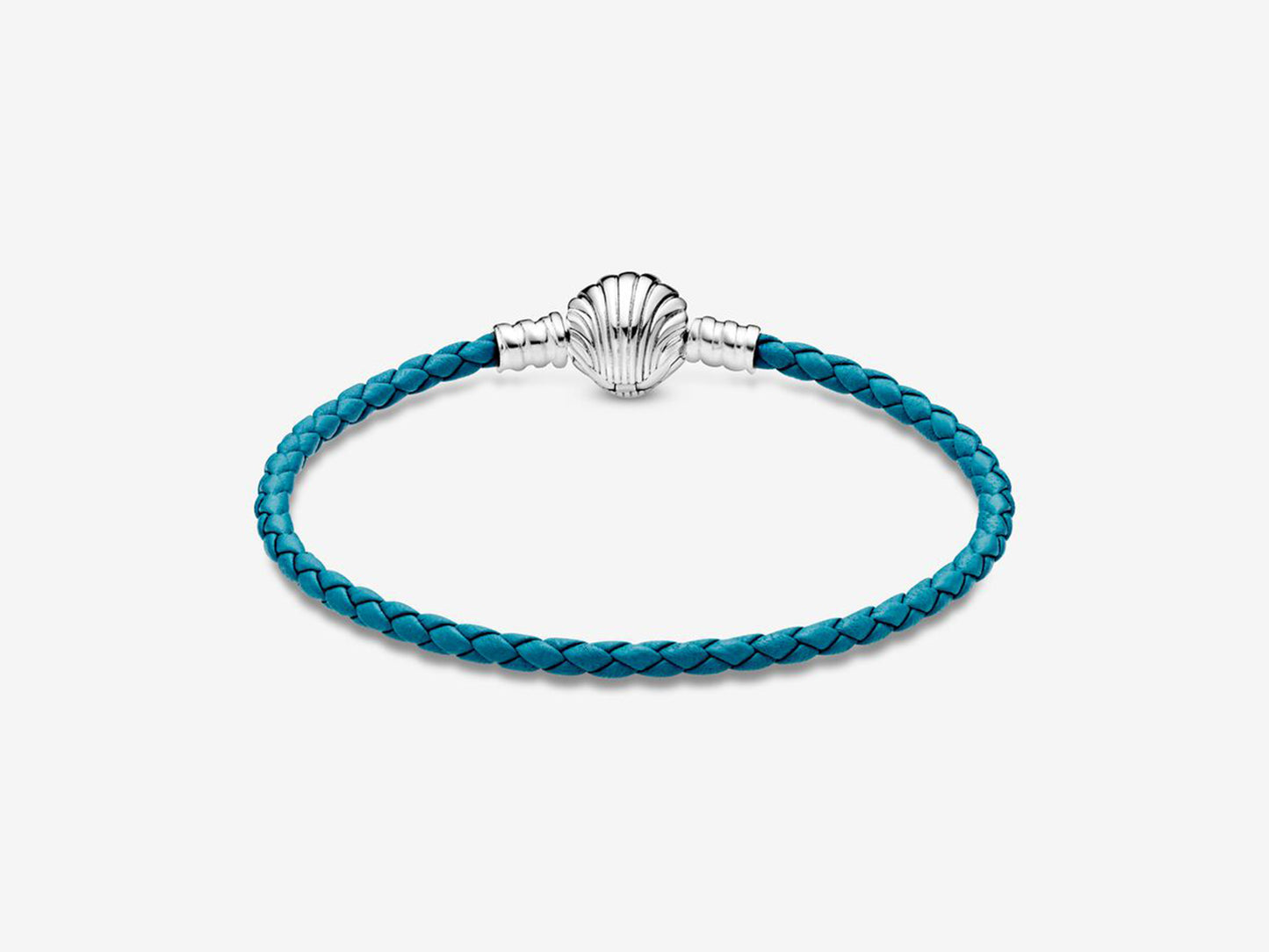 Seashell Clasp Turquoise Braided Leather Bracelet