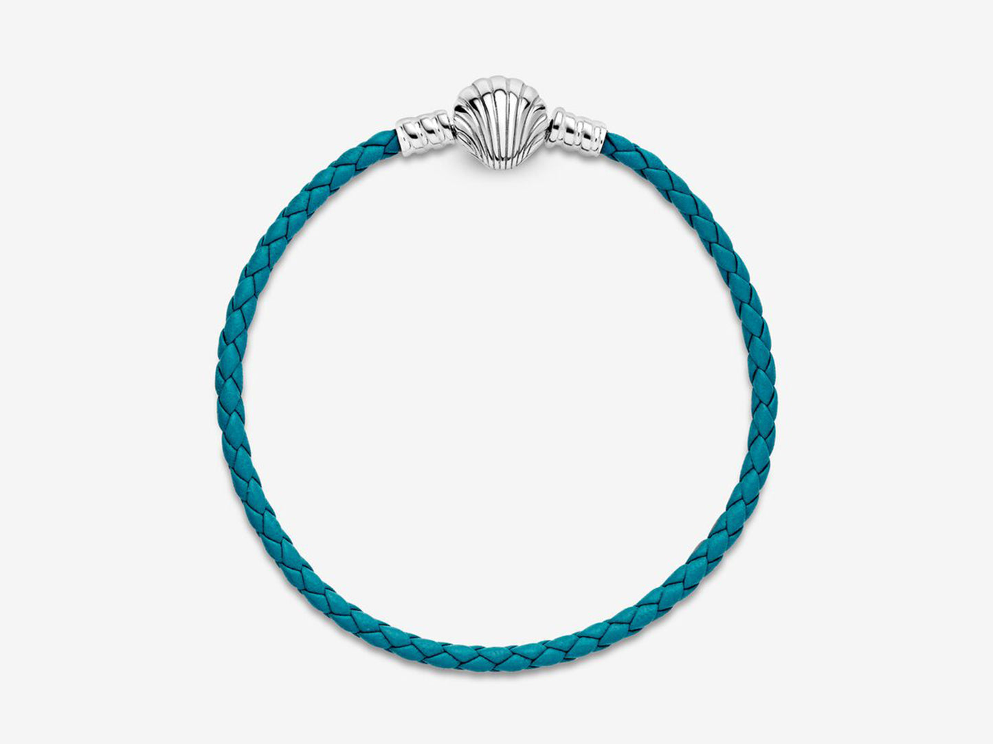 Seashell Clasp Turquoise Braided Leather Bracelet