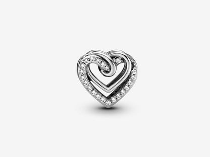 Sparkling Entwined Hearts Charm