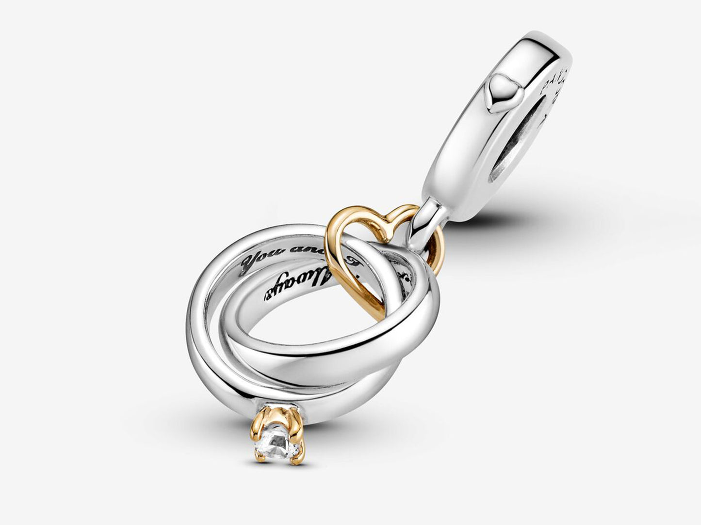 Two-tone Wedding Rings Dangle Charm