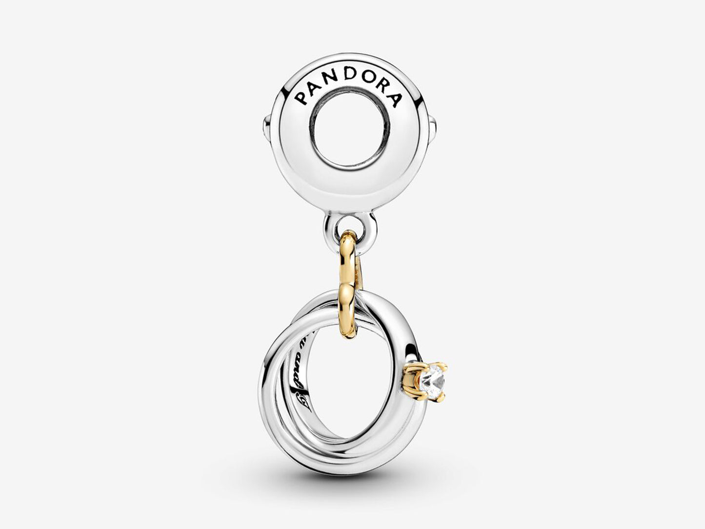 Two-tone Wedding Rings Dangle Charm