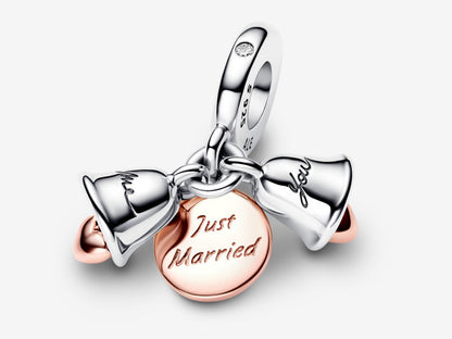 Just Married Wedding Bells Double Dangle