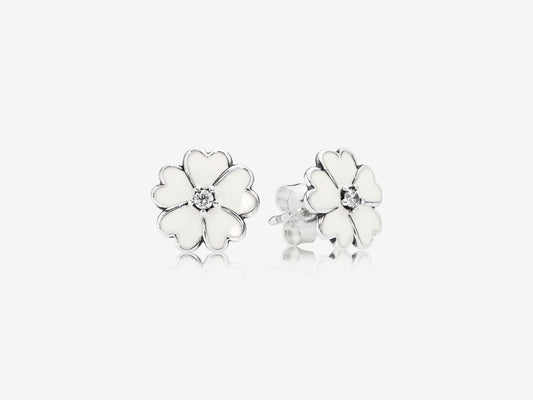 White Blossom Stud Earrings