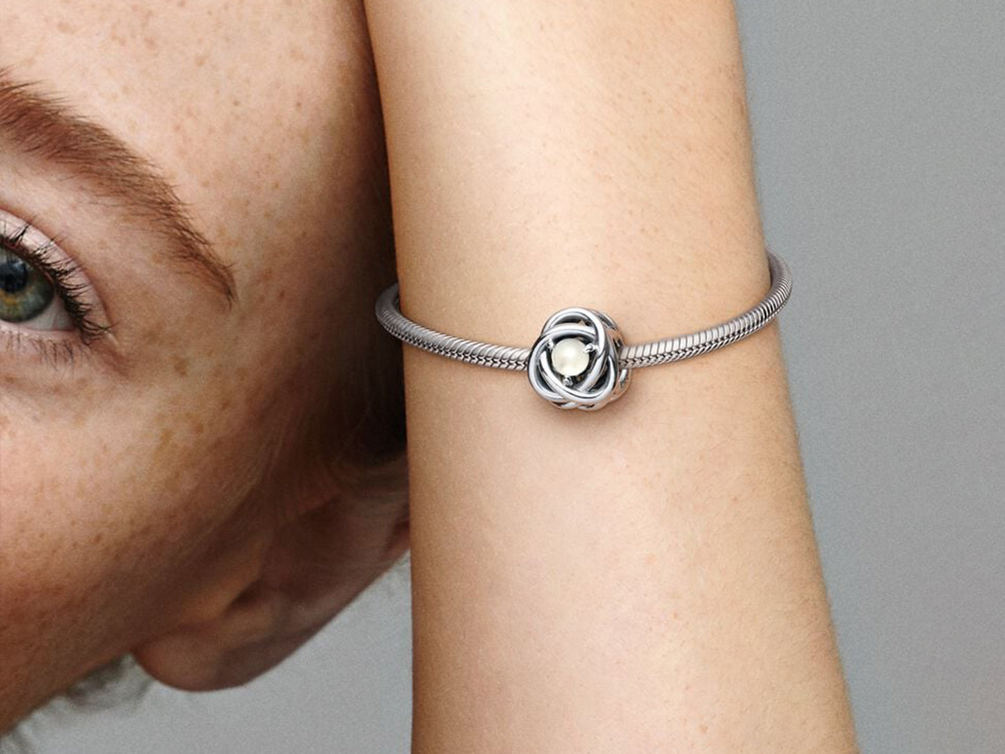 White Pearl Loop Charm