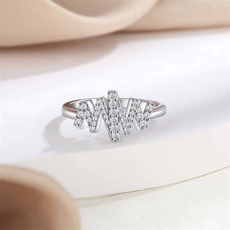 Pavé Zirconia 925 Silver Ring - Elegant Stackable Wedding Band for Women