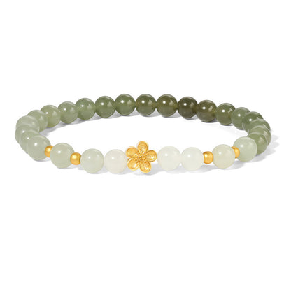 Peach Blossom Jade Bracelet 925 Silver Trendy Jewelry