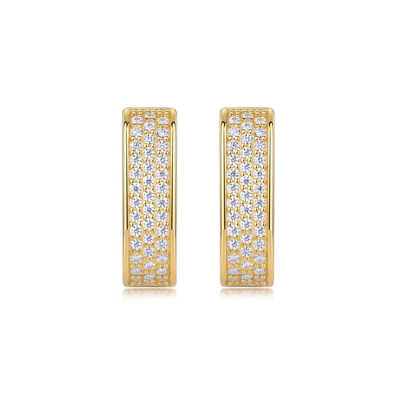 Polished 925 Silver Moissanite Geometric Earrings