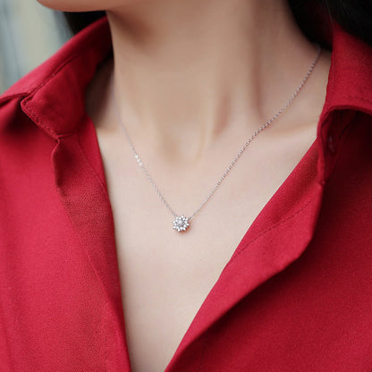 Polished Dot Moissanite Pendant Necklace