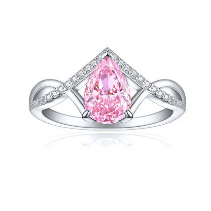 Premium S925 Sterling Silver 1.5ct Teardrop Ring - Icy Fire Princess Cut 6×9mm Zirconia Statement Jewelry (Sizes 5-10)