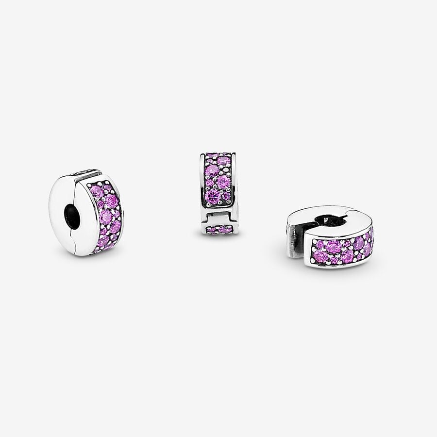 Purple Pavé Clip Charm