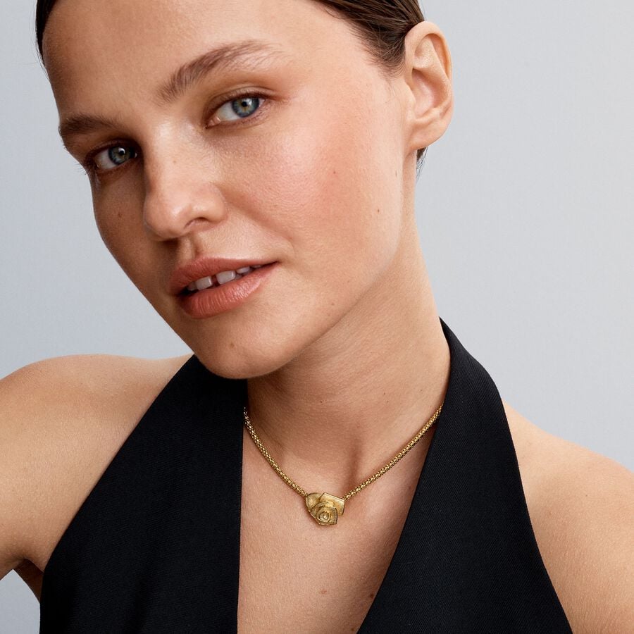Gold Rose Oversized Charm