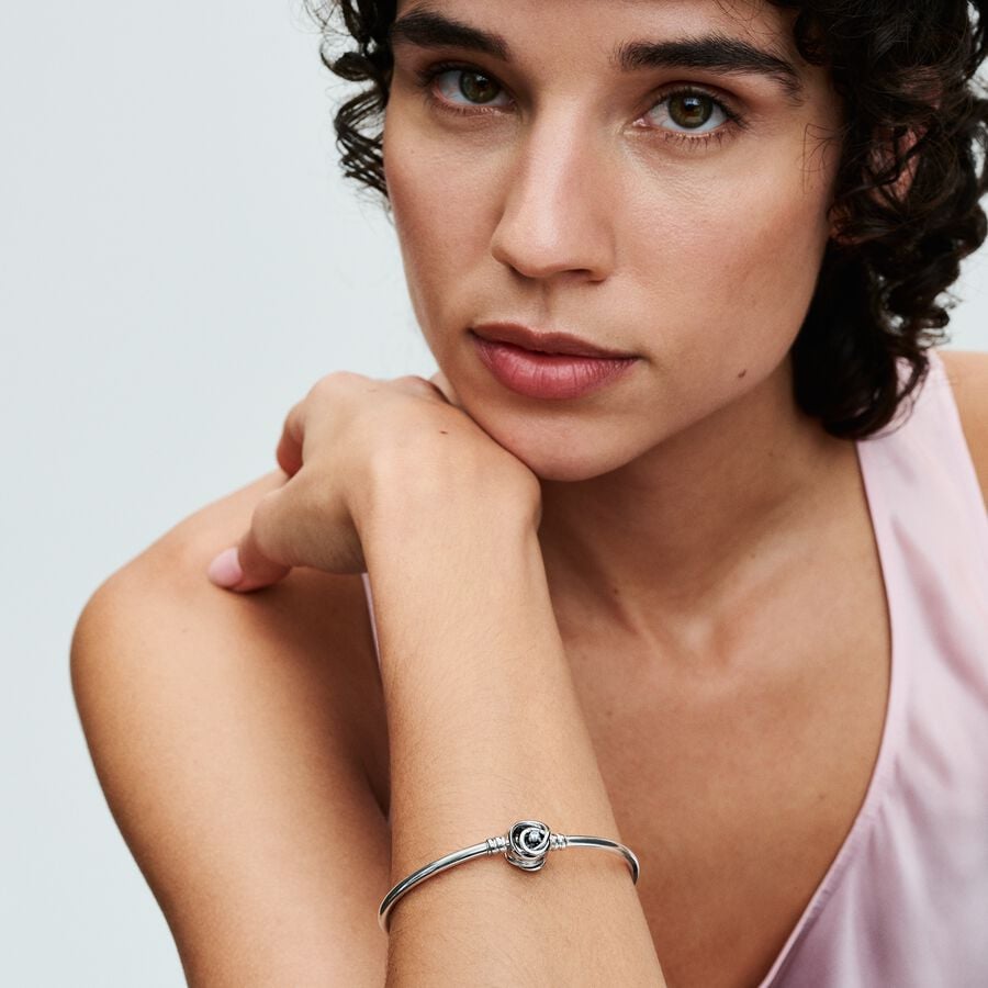 Encircled Clasp Cubic Zirconia Bangle