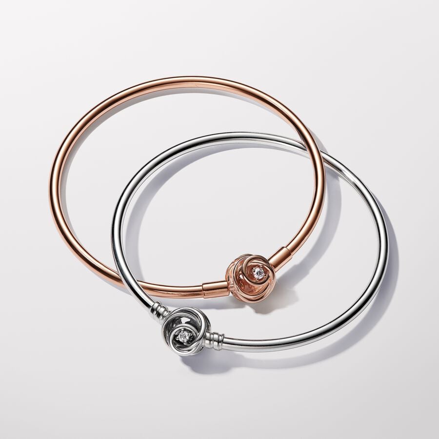 Encircled Clasp Cubic Zirconia Bangle