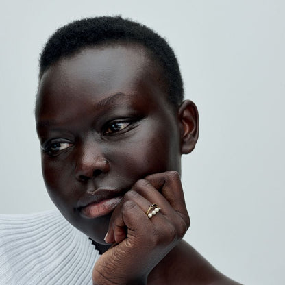 14K Gold Plated Pearl Statement Ring