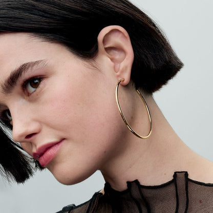 Gold Open Hoop Earrings