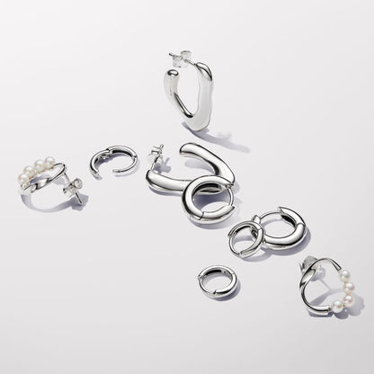 Pearl Oval Stud Earrings
