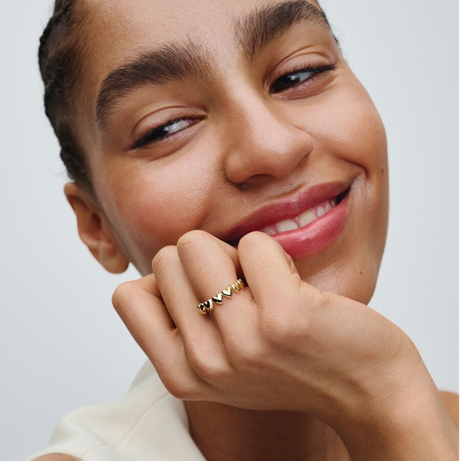 Gold Heart Band Ring