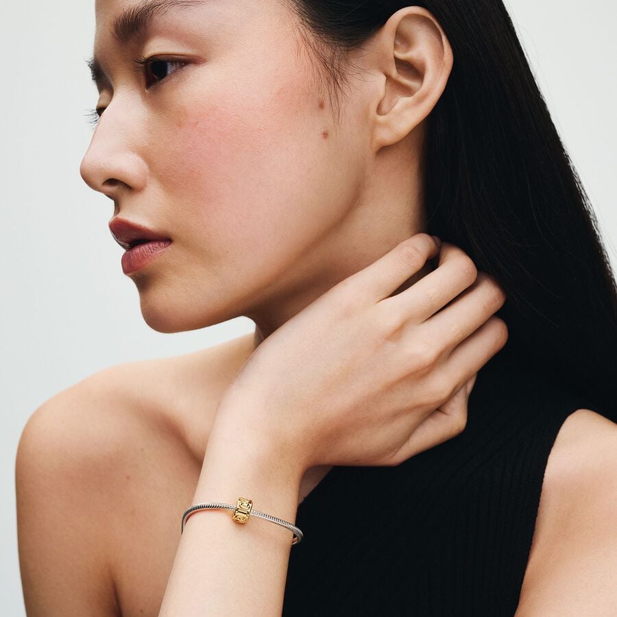 14K Gold Knotted Hearts Clip Charm