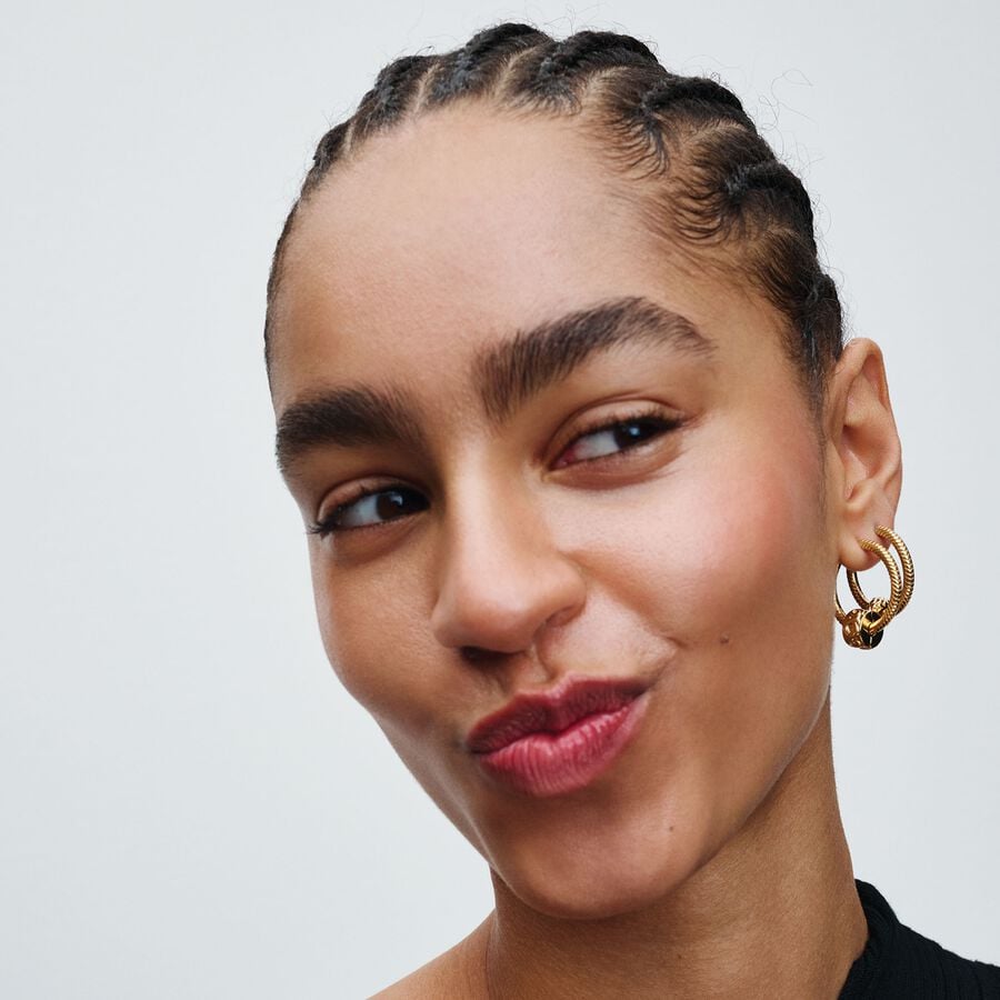 14K Gold Knotted Hearts Clip Charm