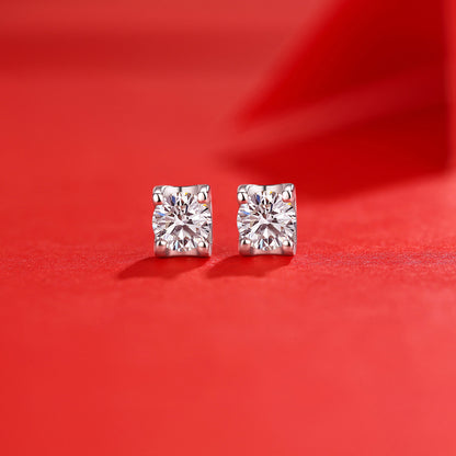 Rectangle Geometric Stud Earrings in 925 Silver