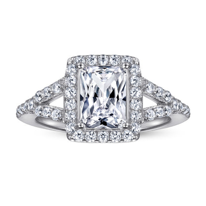 Rectangular Zircon Statement Ring - 925 Sterling Silver Bold Index Finger Jewelry