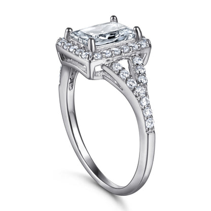 Rectangular Zircon Statement Ring - 925 Sterling Silver Bold Index Finger Jewelry