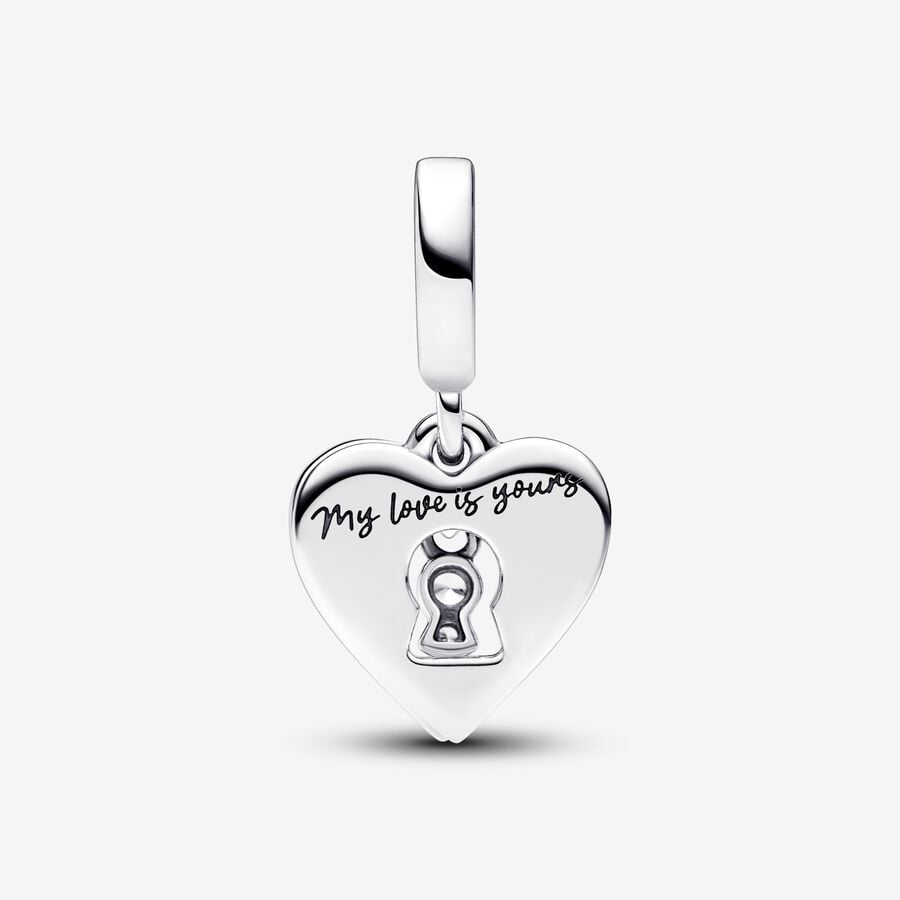 Red Heart & Keyhole Double Dangle Charm