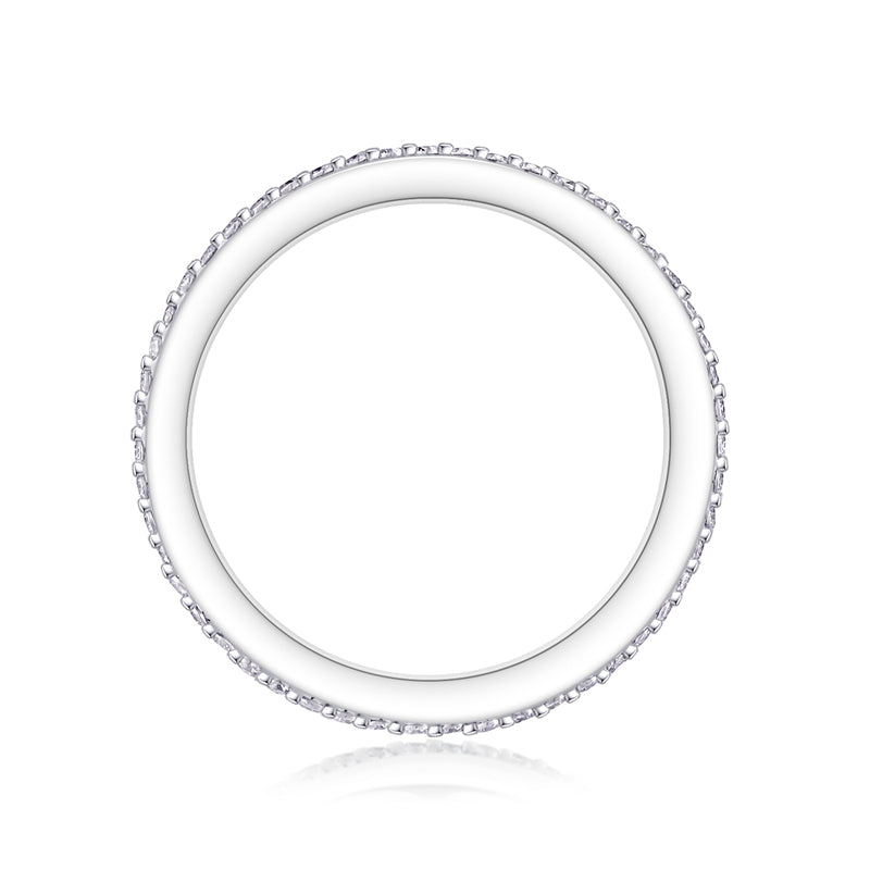 Refined 925 Silver Band Featuring Mixed Moissanite