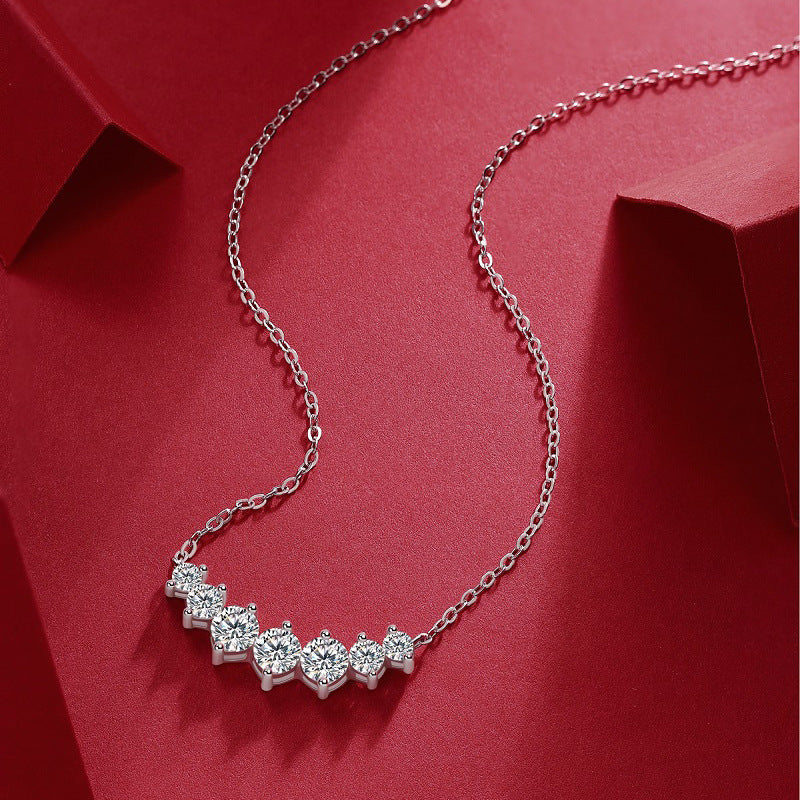 Refined Cross Chain Necklace Featuring Moissanite Accents