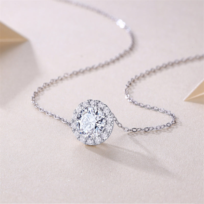 Refined Cross Chain Necklace Featuring Moissanite Accents