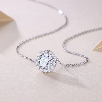 Refined Cross Chain Necklace Featuring Moissanite Accents